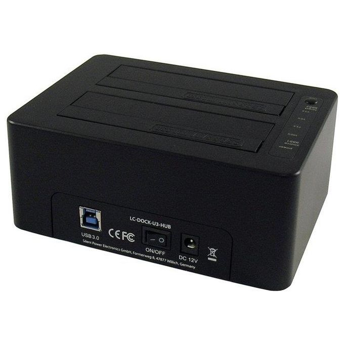 LC-Power LC-DOCK-U3-HUB Docking Station per Unita' di Archiviazione Usb 3.0 Type-B Nero