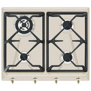 Smeg SRV864AVOGH2 Piano Cottura a Gas 4 Zone Griglie in Ghisa Estetica Coloniale 60 cm Avena