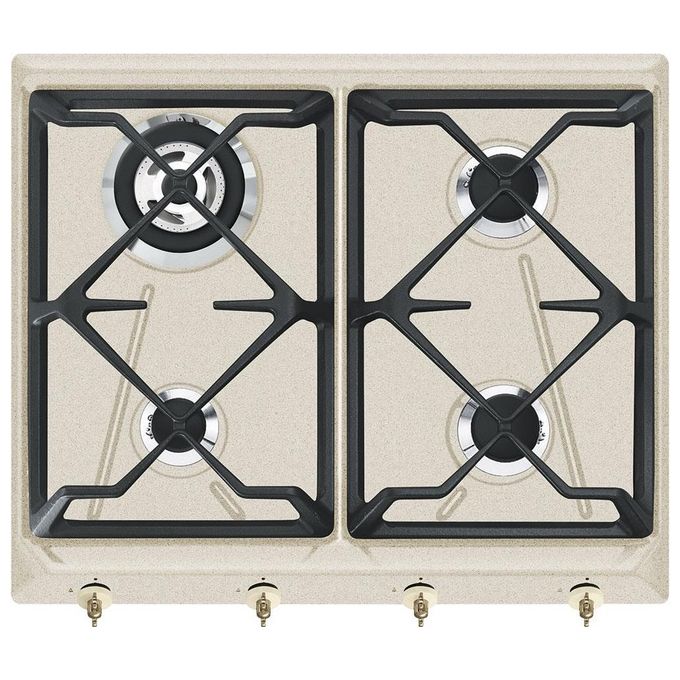 Smeg SRV864AVOGH2 Piano Cottura a Gas 4 Zone Griglie in Ghisa Estetica Coloniale 60 cm Avena