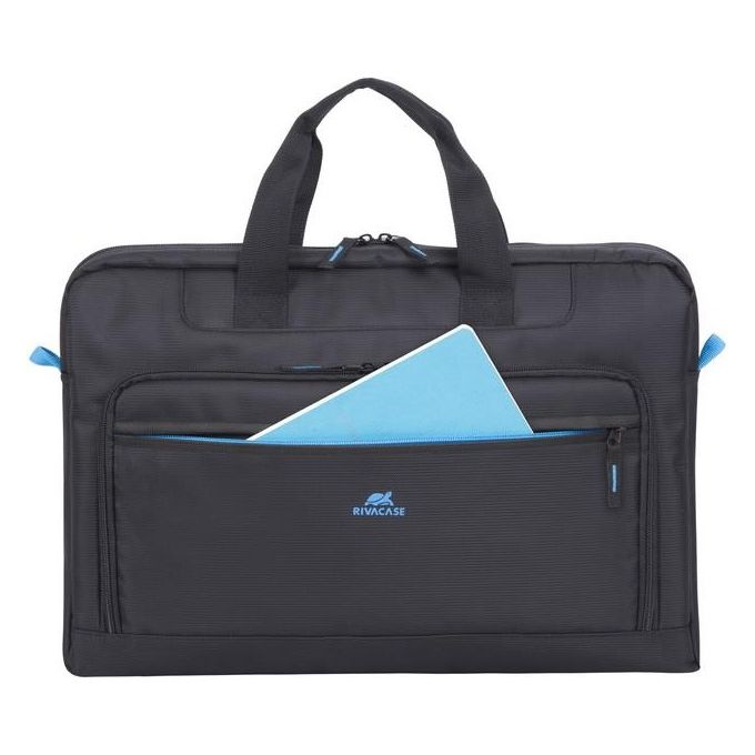 Rivacase 8059 Regent Borsa per Notebook 17.3'' Poliestere Tracolla Rimovibile 8 Scomparti colore Nero