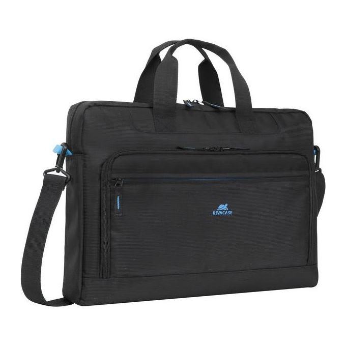 Rivacase 8059 Regent Borsa per Notebook 17.3'' Poliestere Tracolla Rimovibile 8 Scomparti colore Nero