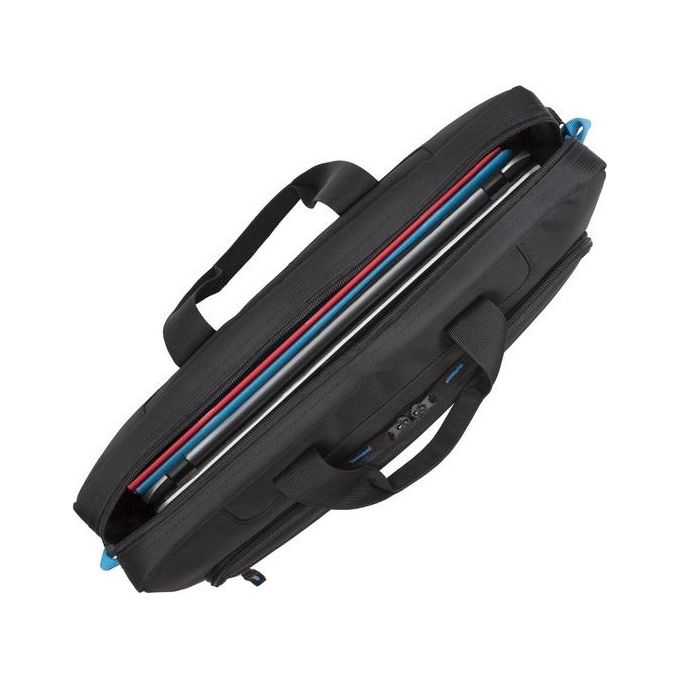 Rivacase 8059 Regent Borsa per Notebook 17.3'' Poliestere Tracolla Rimovibile 8 Scomparti colore Nero