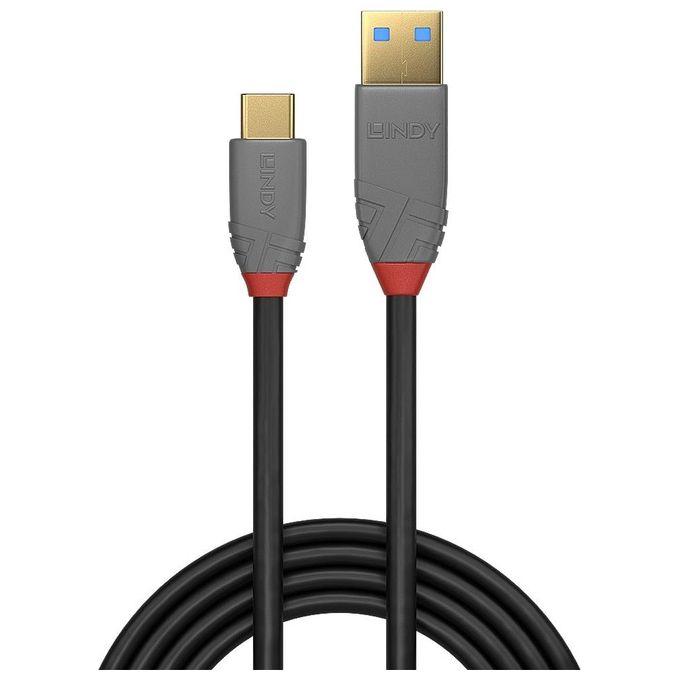 Lindy 36912 Cavo Usb 1.5mt Usb 3.2 Gen 2 Usb C Usb A Nero-Grigio