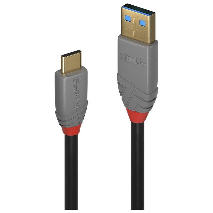 Lindy 36912 Cavo Usb 1.5mt Usb 3.2 Gen 2 Usb C Usb A Nero-Grigio