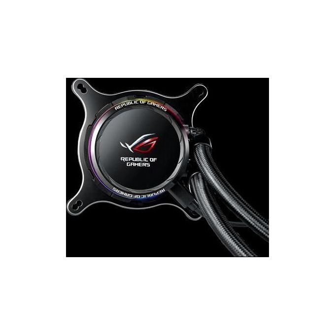 ASUS ROG RYUO 240 Sistema di Raffreddamento per CPU All-In-One Liquid, Display OLED, Aura Sync RGB, 2 Ventole di Raffreddamento da 120 mm, Nero