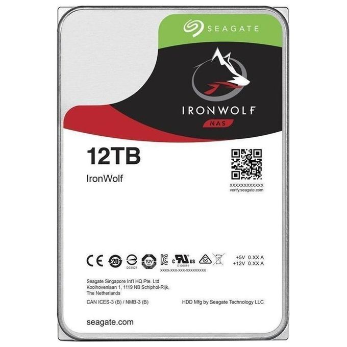 Seagate IronWolf ST12000VN0008 Hard Disk Interno 12Tb 3,5'' Sata 6Gb-s 7200rpm