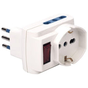 Polypool Adattatore 3 Pluristandard Spina Piccola Prese Grandi Bianco Multisize