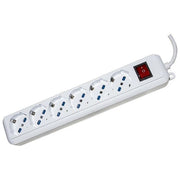 Link multipresa 6 prese universali ita-schuko 10-16 a - spina 16 a con interruttore