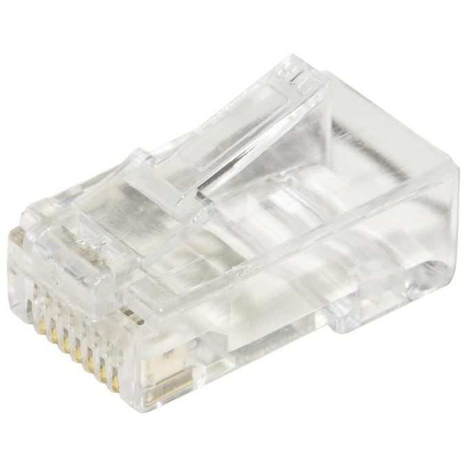 Link confezione 100 connettori 8 poli cat 5e utp non schermato rj45 con inserto per cavo flessibile