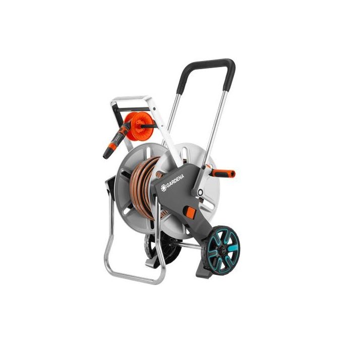 Gardena 18547-20 AquaRoll M Easy Metal Carrello Avvolgitubo Manuale 25m tubo incluso capacita' 60m colore Nero