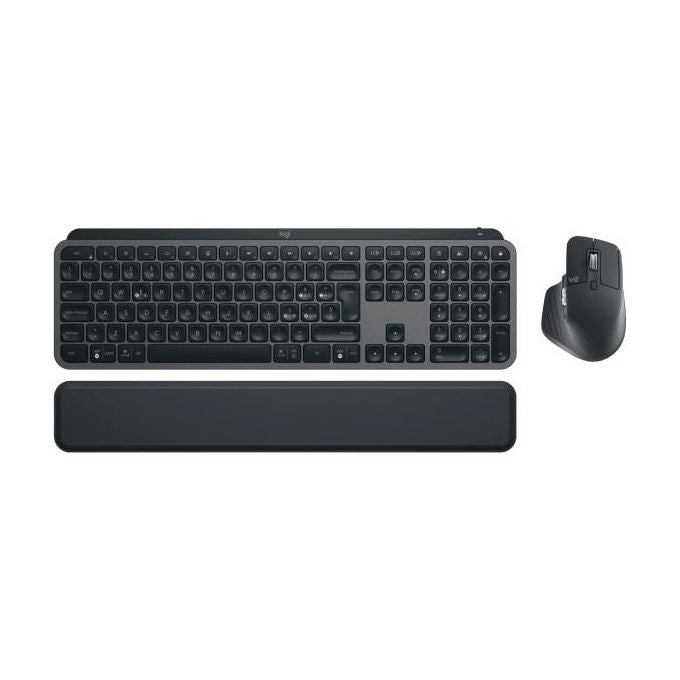 Logitech 920-011609 MX Keys S Combo Kit Tastiera e Mouse Wireless Bluetooth QWERTY Italiano Retroilluminazione LED Palm Rest colore Grafite