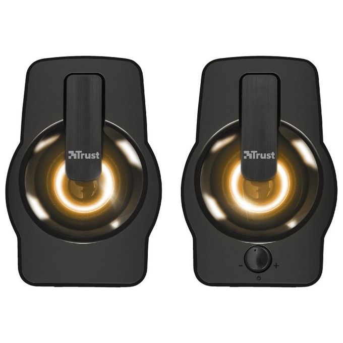 Trust Gemi Compatto Set Altoparlanti con Raffinato Design e Illuminazione Led Rgb Nero