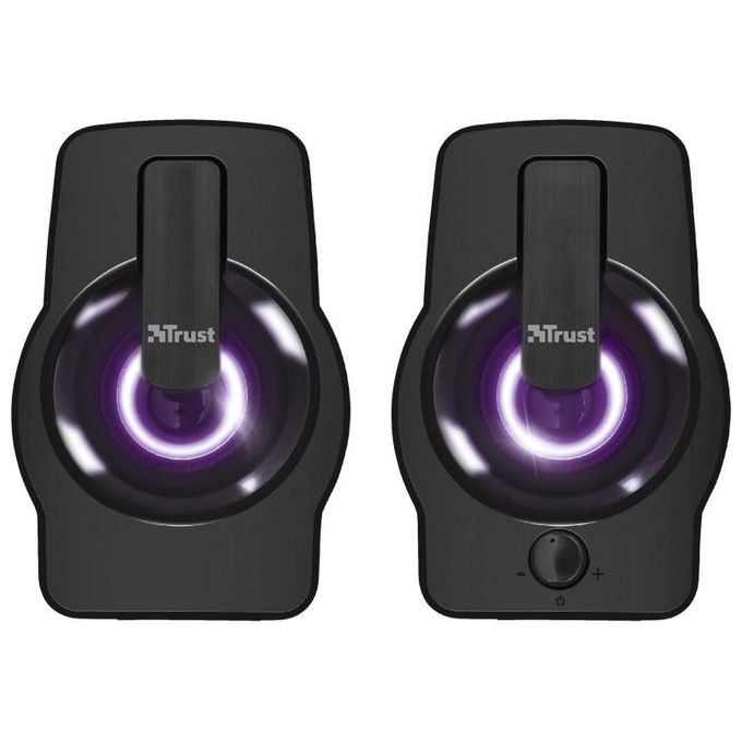 Trust Gemi Compatto Set Altoparlanti con Raffinato Design e Illuminazione Led Rgb Nero