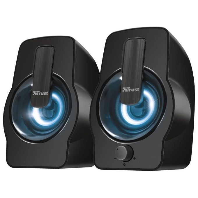 Trust Gemi Compatto Set Altoparlanti con Raffinato Design e Illuminazione Led Rgb Nero