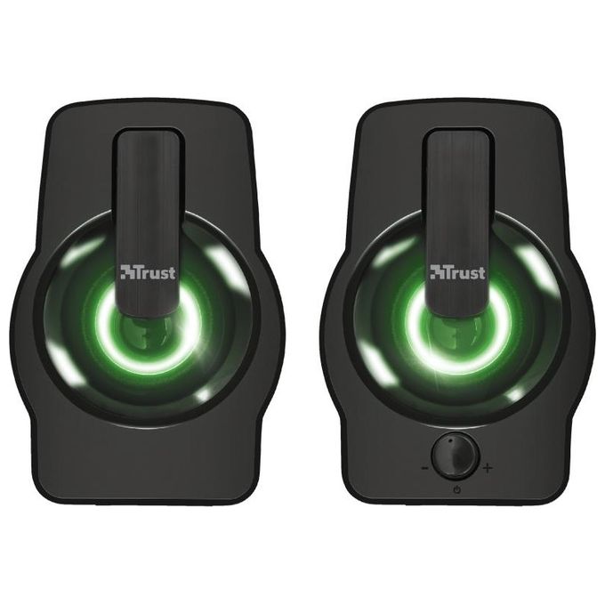 Trust Gemi Compatto Set Altoparlanti con Raffinato Design e Illuminazione Led Rgb Nero