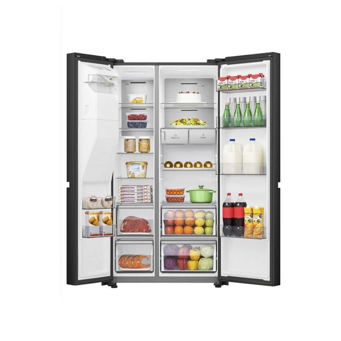 Hisense RS818N4TFE Frigorifero Americano Side by Side 632 L 179 cm Classe E 38 dB No Frost WiFi Dispenser Acqua e Ghiaccio colore Nero
