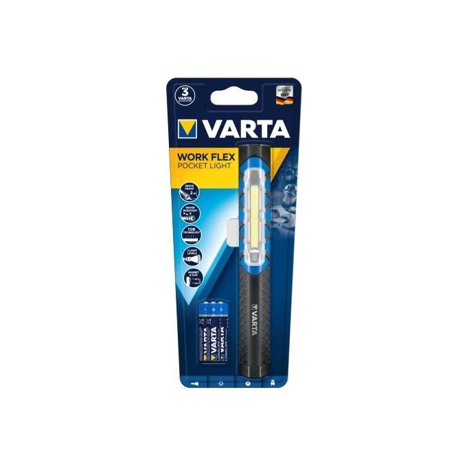 Varta 85131000 Work Flex Pocket Light Torcia a Mano Cob Led Nero