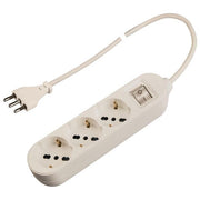 Polypool Presa Multipla con 3 Prese P40 Pluristandard Spina Grande 16A 1,5 Metri Cavo e Interruttore Bianco