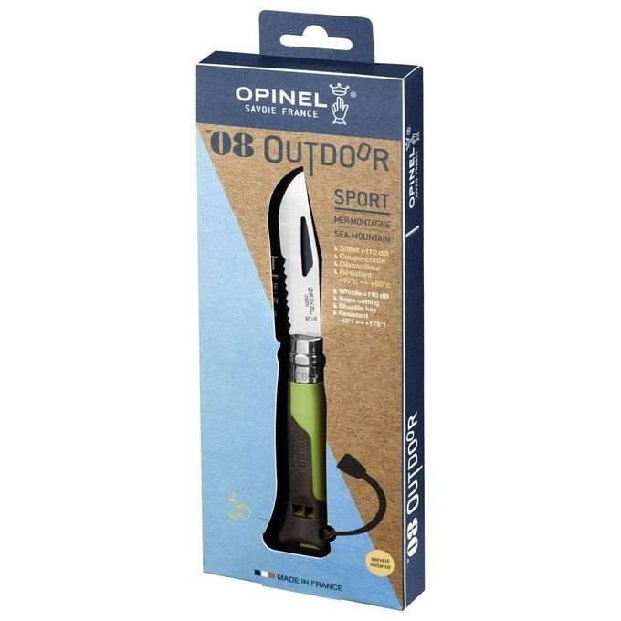 Opinel Coltello Virobloc Inox N. 8 Outdoor Verde