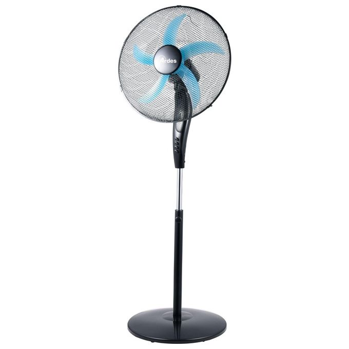 Ardes Ventilatore a Piantana Ampia Base Nero con Pala di 50cm per Climatizzazione Efficace e Silenziosa