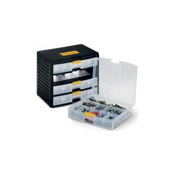 Terry 43002 Store-Age Cassettiera Portaminuterie 4 Cassetti con Chiusura Block-Age Modulare Portatile colore Nero