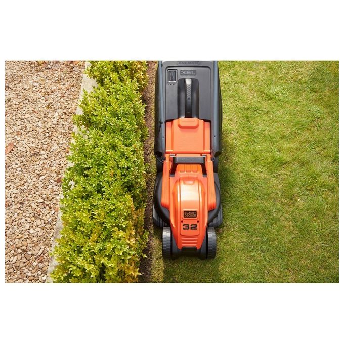 Black+Decker Tosaerba Elettrico 1200W Lama 32cm con Telaio Polypropilene e Impugnatura Bike
