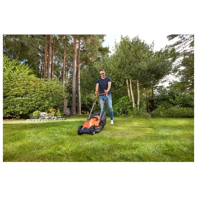 Black+Decker Tosaerba Elettrico 1200W Lama 32cm con Telaio Polypropilene e Impugnatura Bike