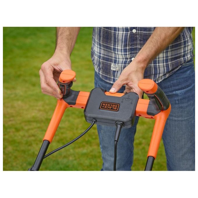 Black+Decker Tosaerba Elettrico 1200W Lama 32cm con Telaio Polypropilene e Impugnatura Bike