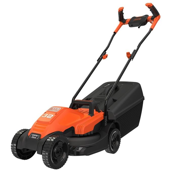 Black+Decker Tosaerba Elettrico 1200W Lama 32cm con Telaio Polypropilene e Impugnatura Bike