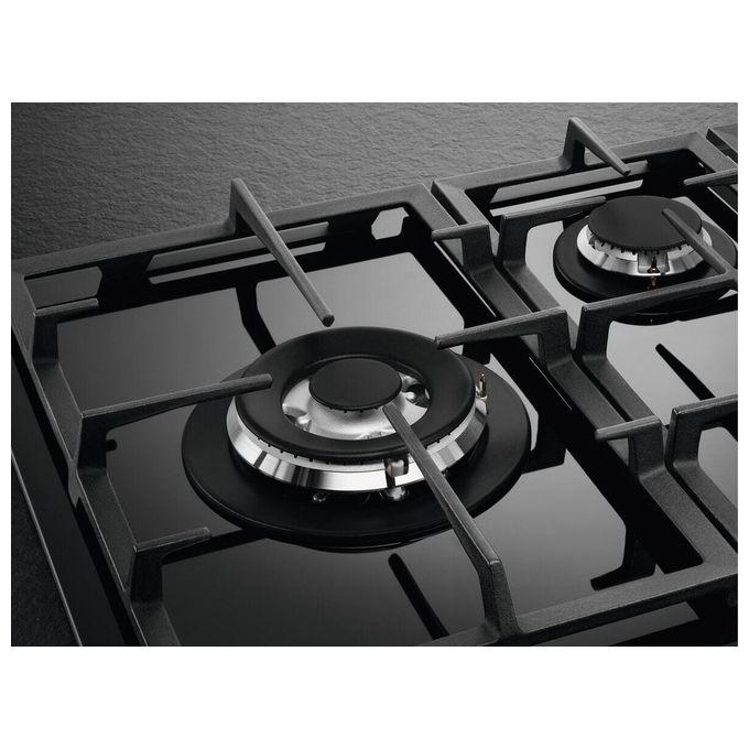 AEG HKB75820NB Serie 6000 Piano cottura Gas su Vetro 75 cm 5 fuochi StepPower Speed Burner colore Nero