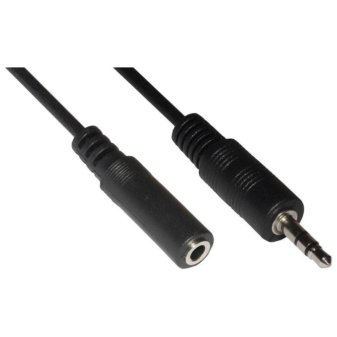 Link Cavo Audio Stereo 3.5mm Maschio-Femmina 1.80mt Nero