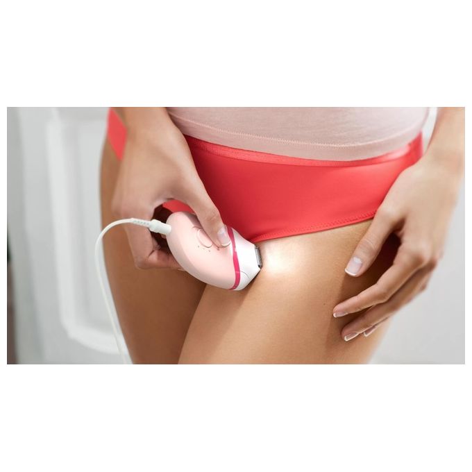 Philips BRE285-00 Satinelle Essential Epilatore Compatto con Filo Opti-light 2 velocita' 7 accessori colore Rosa