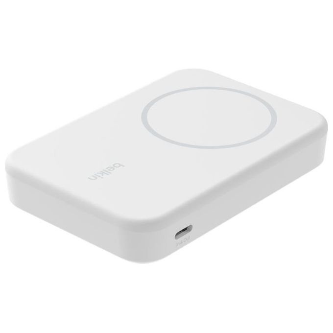 Belkin BPD007BTWH BoostCharge Pro Power Bank Magnetico 8000 mAh 15 W Wireless Qi2 con Supporto Integrato 2 Porte USB-C colore Bianco
