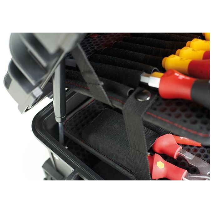 Wiha 9300704 Competence XXL II Set Attrezzi per Elettricista 115 pz VDE Isolati 1000 V AC con Valigetta in Plastica Robusta e Ammortizzatori a Gas colore Nero