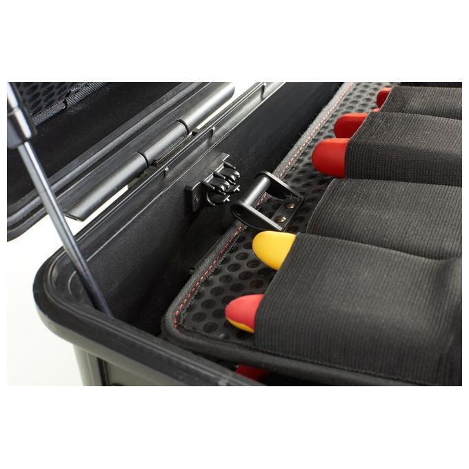 Wiha 9300704 Competence XXL II Set Attrezzi per Elettricista 115 pz VDE Isolati 1000 V AC con Valigetta in Plastica Robusta e Ammortizzatori a Gas colore Nero