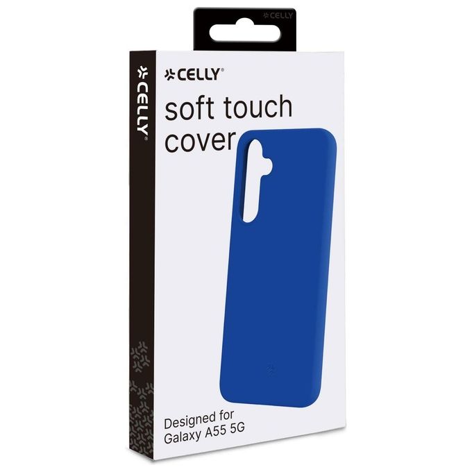 Celly CROMO1064BL Cromo Cover Samsung Galaxy A55 5G TPU Soft-Touch Microfibra colore Blu