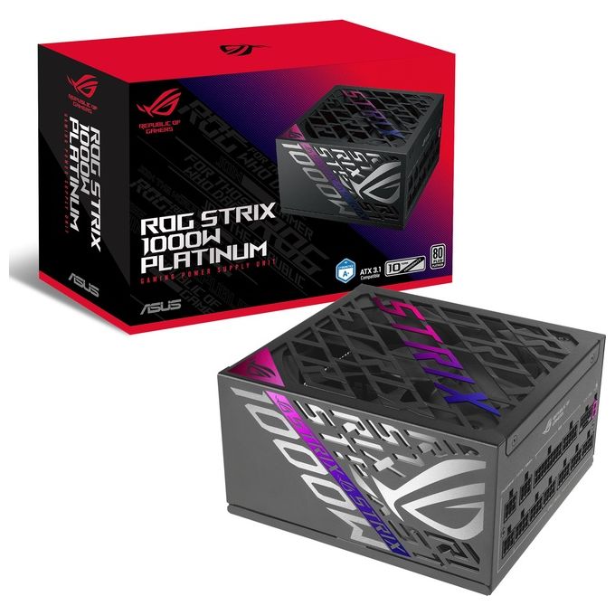 ASUS 90YE00W1-B0NA00 ROG Strix Alimentatore Modulare 1000 W 80 PLUS Platinum ATX 3.1 PCIe 5.0 Ventola 135 mm colore Nero