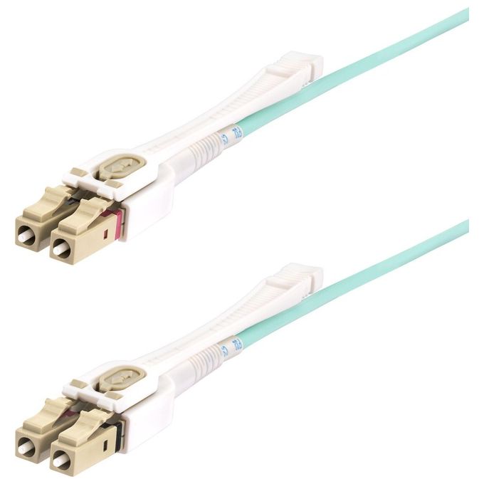 StarTech.com Cavo in Fibra Ottica Multimodale Om4 Lc a Lc (upc) con Linguette Push-pull 3mt