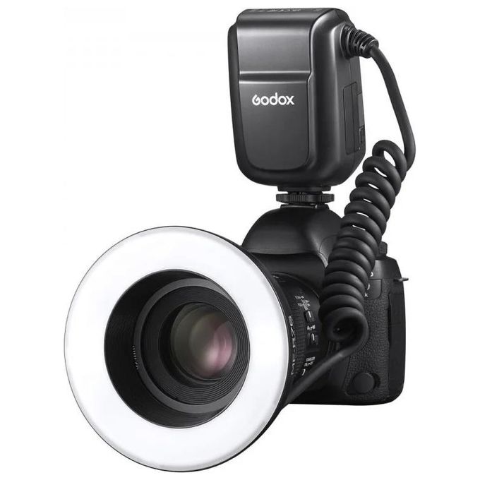 GODOX MF-R76 Flash Macro Anulare Potenza Regolabile da 1-1 a 1-128 Custodia Inclusa colore Nero