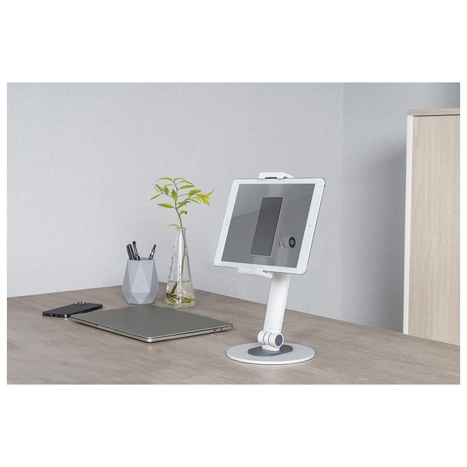 Neomounts DS15-540WH1 Supporto Universale da Scrivania per Tablet Fino a 12,9 Pollici Regolabile in Altezza e Rotazione 360° Colore Bianco