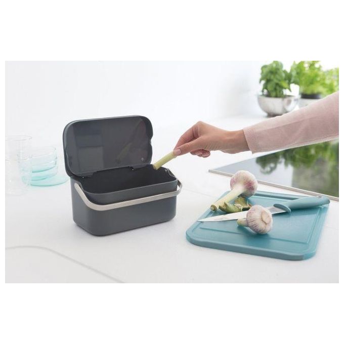 Brabantia Sink Side Contenitore per Organico 1.8 Litri Grigio Scuro