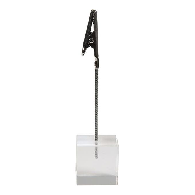 Set 6 porta targhette con base a cubo e clip