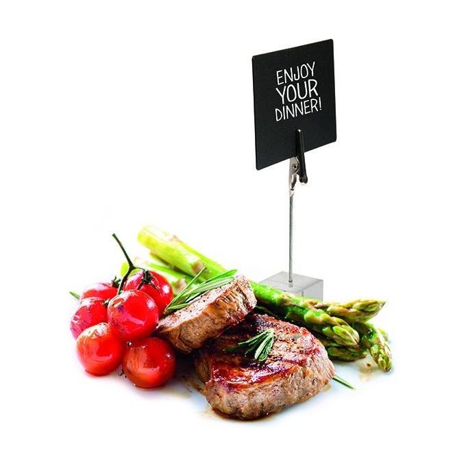 Set 6 porta targhette con base a cubo e clip