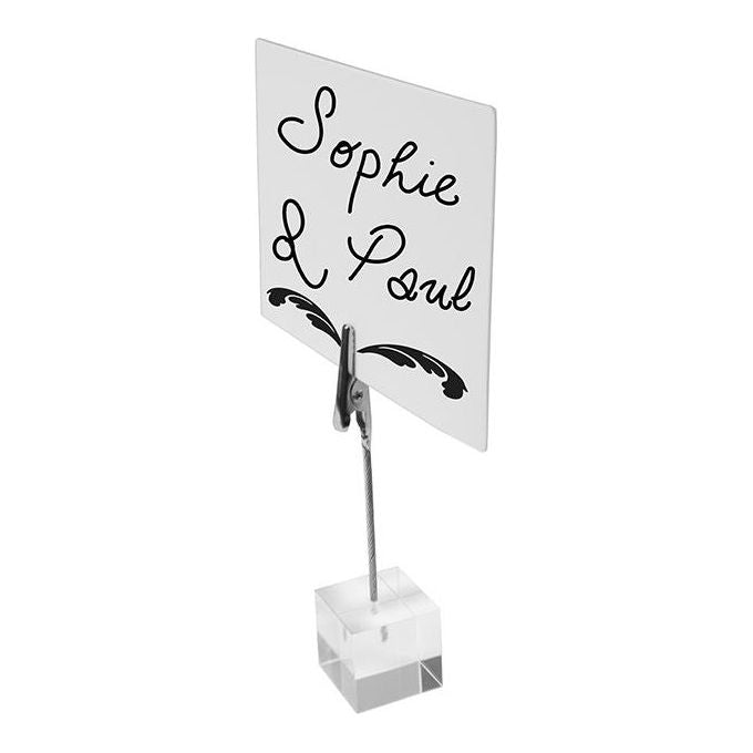 Set 6 porta targhette con base a cubo e clip