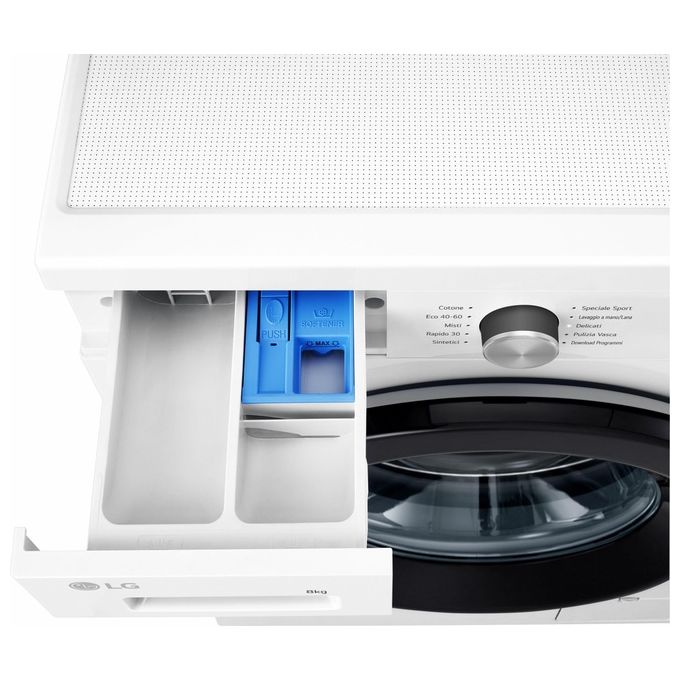 Lg F4NX1008NWK Lavatrice 8 Kg Classe A Profondita' 55 cm Centrifuga 1400 giri Inverter Vapore Allergy Care colore Bianco