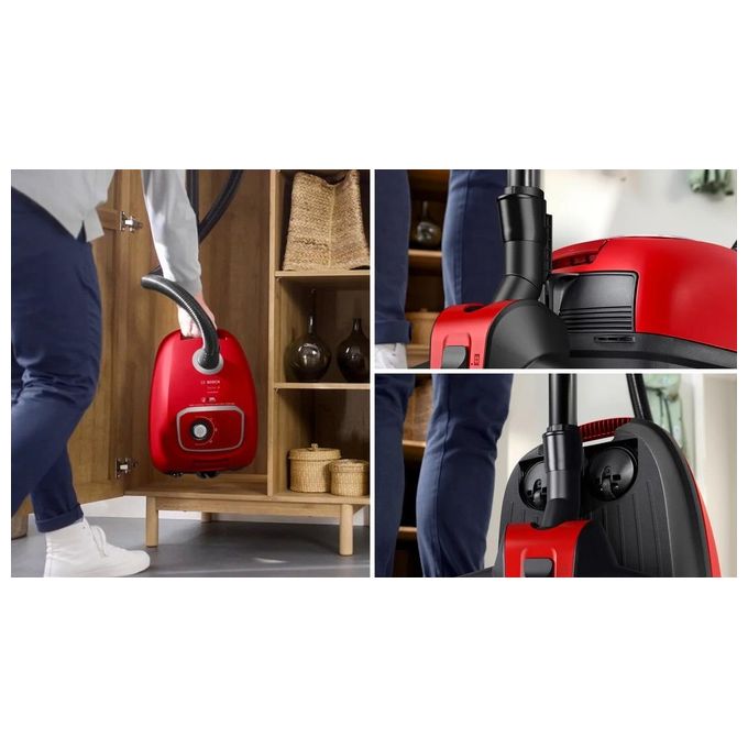 Bosch BGB41PET1 Serie 4 Aspirapolvere a Traino con Sacco 4 L 700 W Filtro HEPA 75 dB colore Rosso