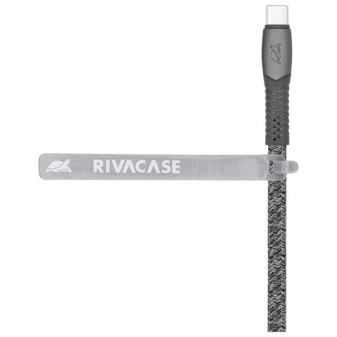 Rivacase Cavo di Ricarica Piatto In Nylon Resistente Type-C - Type-C 1.2mt Grigio