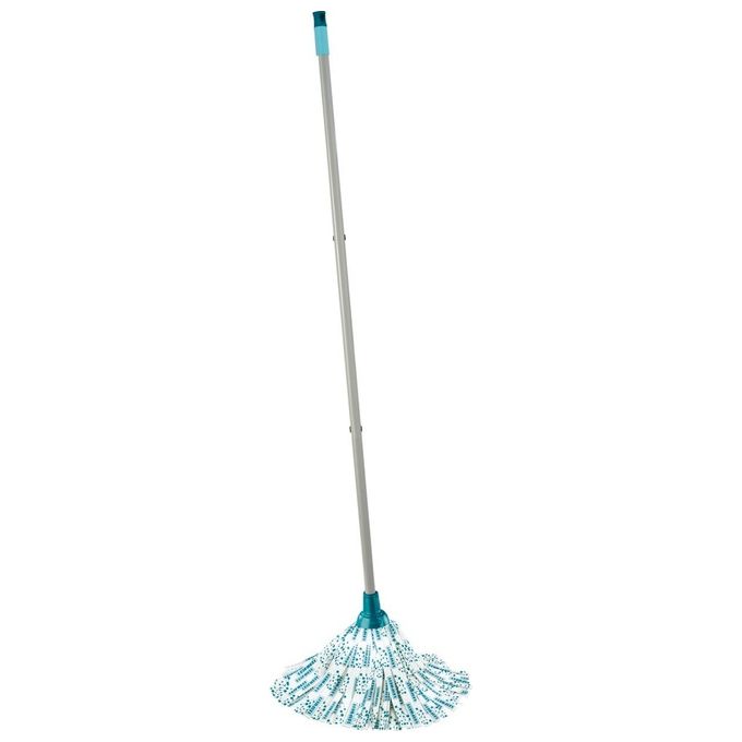 Leifheit 52068 Classic Mop Testina di Ricambio a Frange Viscosa 35 cm lavabile 60°C colore Turchese Bianco