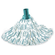 Leifheit 52068 Classic Mop Testina di Ricambio a Frange Viscosa 35 cm lavabile 60°C colore Turchese Bianco