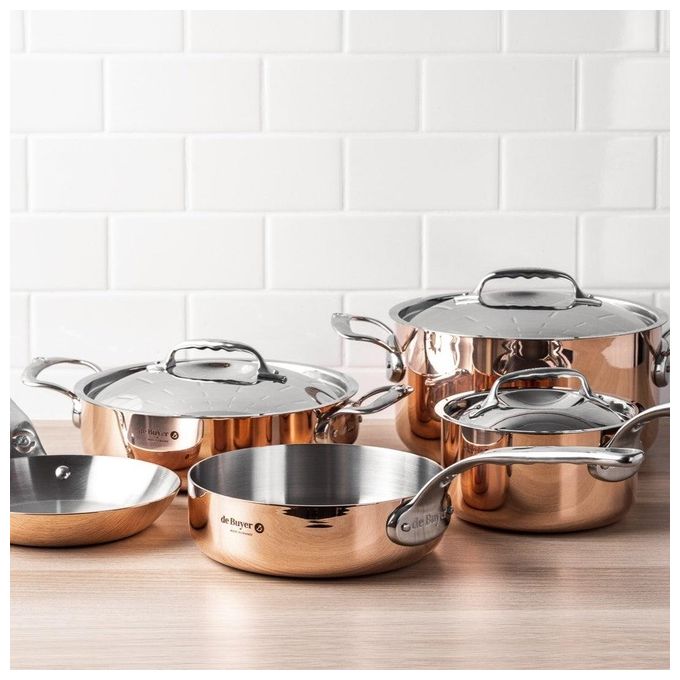 De Buyer Prima Matera Pentolino Rame-Inox 16cm Dritto per Induzione